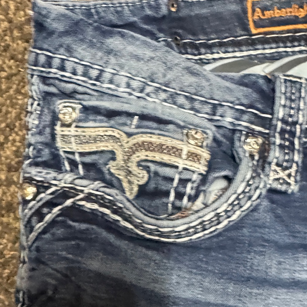 Rock Revival Women’s Amberlight Jeans Sequins 36 18 18W Excellent Cond Easy Boot - Picture 12 of 12